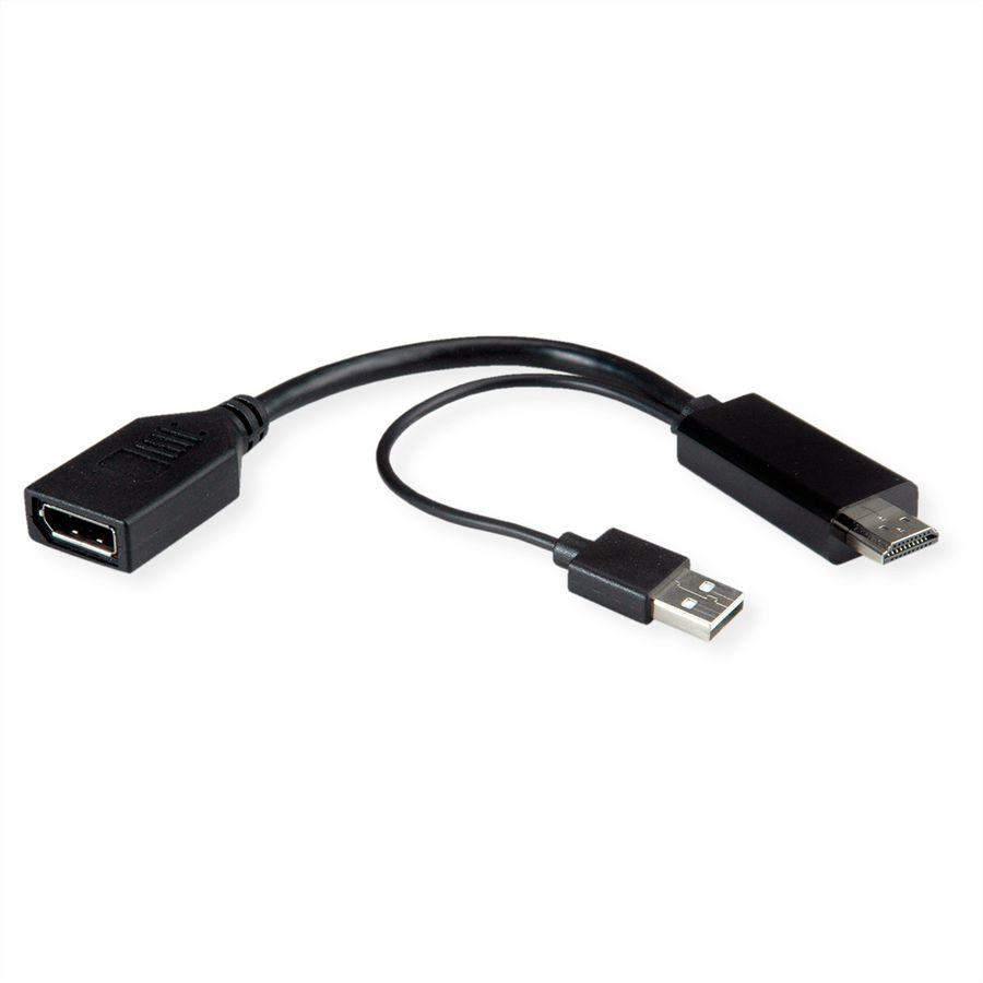ROLINE 4K HDMI - DisplayPort-Adapter, v1.2, HDMI ST - DP BU, Aktiv