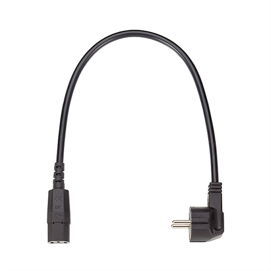 BACHMANN Netzkabel, gerade IEC-Buchse, schwarz, 0,5 m