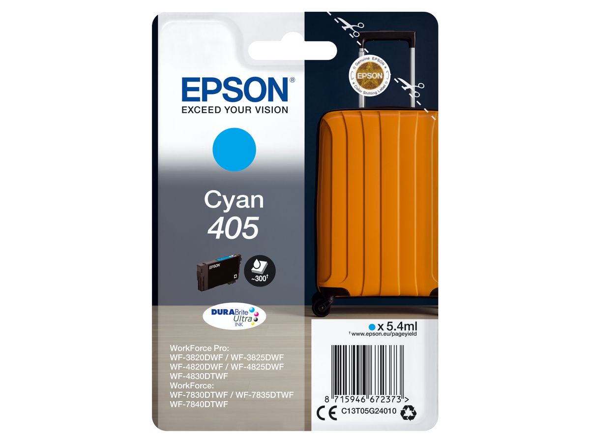 Epson Singlepack Cyan 405 DURABrite Ultra Ink