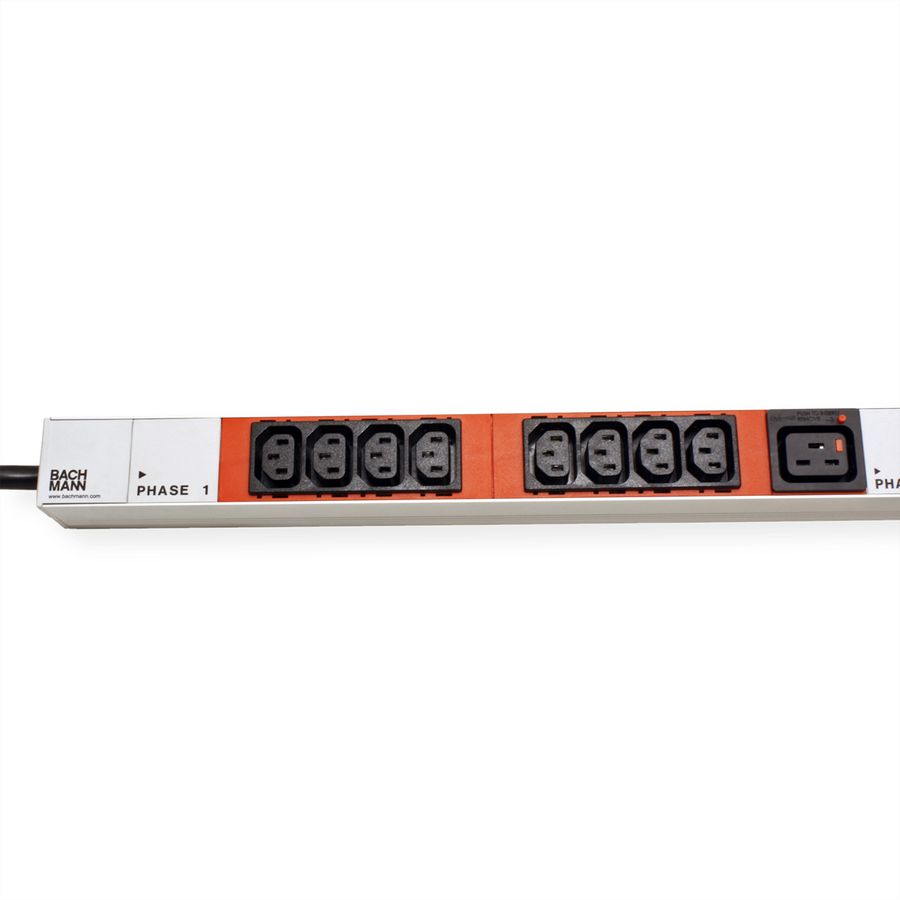 BACHMANN IT PDU ALU 1HE 24x C13 3x C19 CEE 3x16A rot