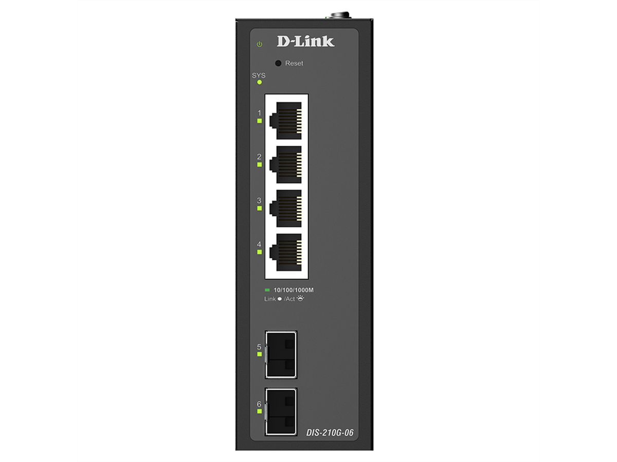 D-Link DIS-210G-06 6-Port Switch, Smart Managed Gigabit Industrial