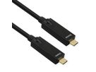 ROLINE USB 3.2 Gen 2 Kabel, AOC, C-C, ST/ST, 10Gbit/s, 4K60Hz, PD (Power Delivery) 60W, schwarz, 10 m