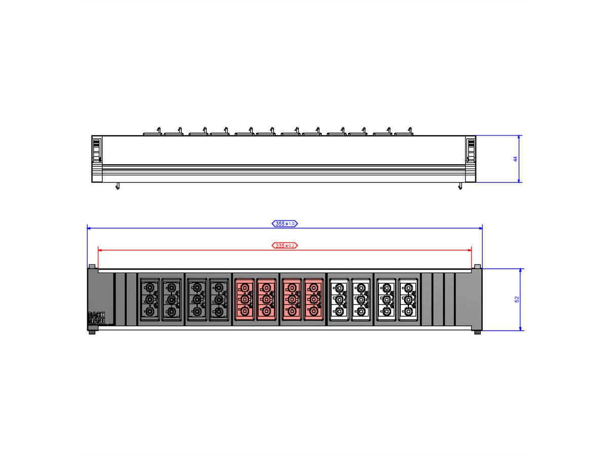 BACHMANN Consolidation Point 4xSw 4xRot, 4xGST18 schwarz, 4xGST18 rot