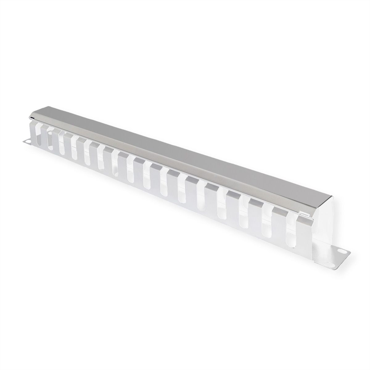 VALUE 19-Zoll-Frontplatte 1 HE mit Rangierkanal 40 x 40 mm, grau
