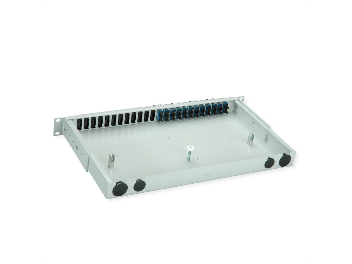 TELEGÄRTNER BASIS V LWL-Panel mit Kupplungen, 12x SC Duplex, blau, OS2