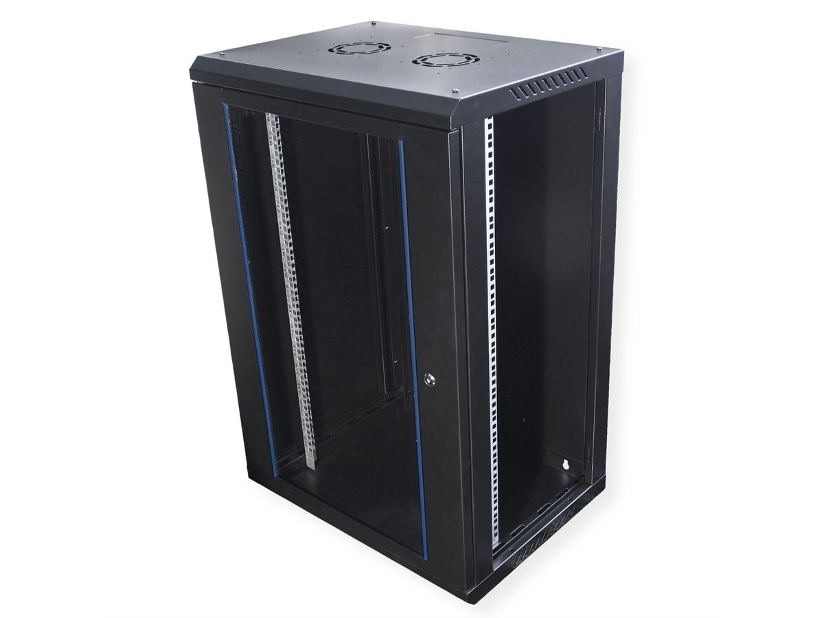VALUE 19-Zoll Wandgehäuse 18HE, 600x450mm schwarz, Bausatz
