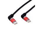 ROLINE USB 2.0 Kabel, Typ-C - Typ-C, ST/ST, 360° Rotation, schwarz / rot, 2 m