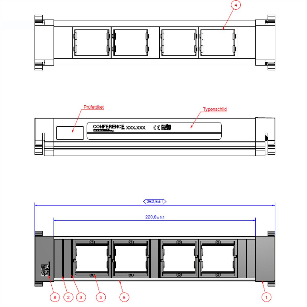 BACHMANN CONFERENCE TOP FRAME Medium Einsatz 4x ABD
