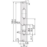 SCHROFF Frontplatten für D-Sub Steckverbinder - TEILFRONPL.3HE 4TE 2X15 DC