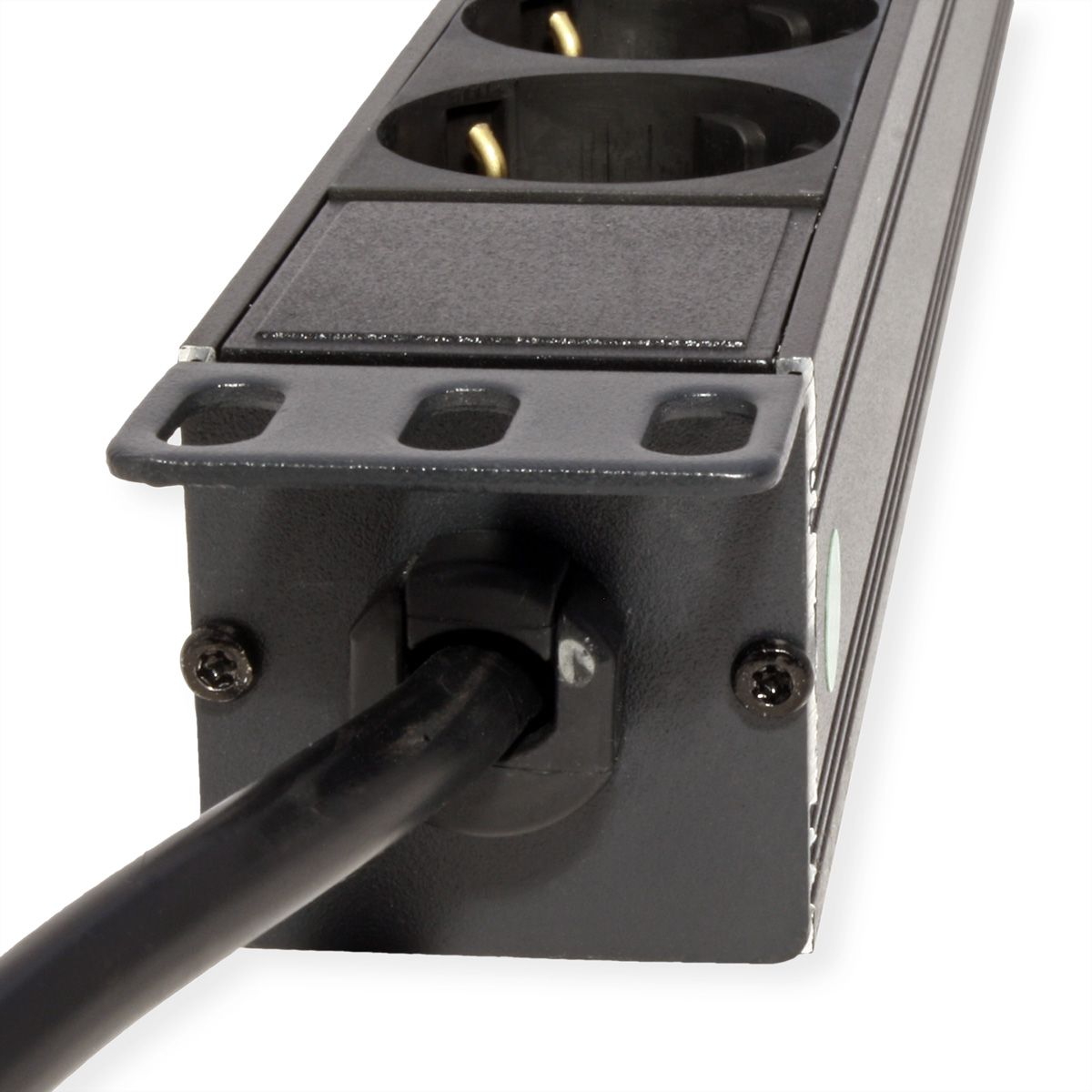 VALUE 19-Zoll-Steckdosenleiste 8fach, 1 HE, Schutzkontakt-Stecker, 2,8 m