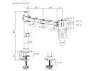 VALUE Schwerlast-LCD-Arm, Trägerstange, 4 Gelenke, Tischmontage, bis 20kg