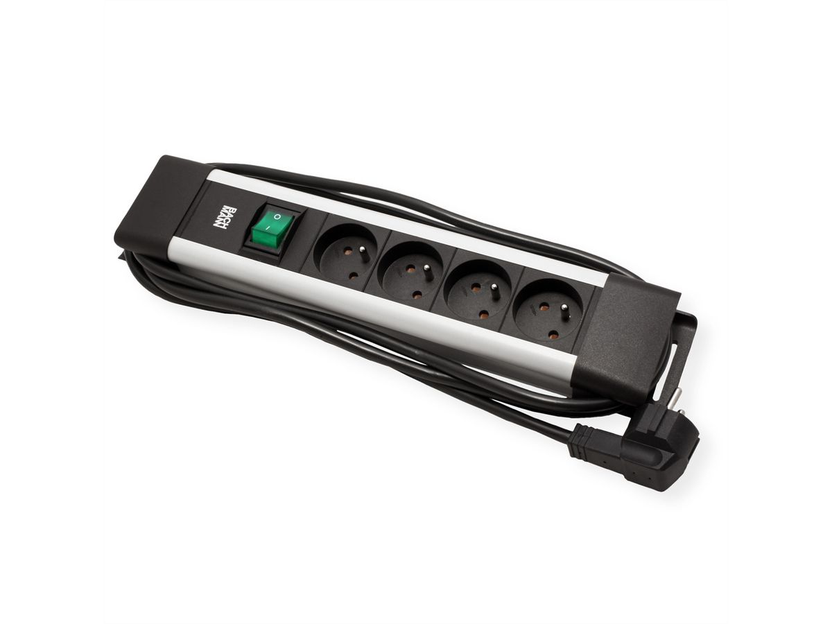 BACHMANN CONNECTUS 4xUTE, 1xSchalter 2,0m CEE7/7 Grau
