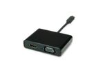 STANDARD Display Adapter USB Typ C - VGA+HDMI, schwarz, 0,1 m