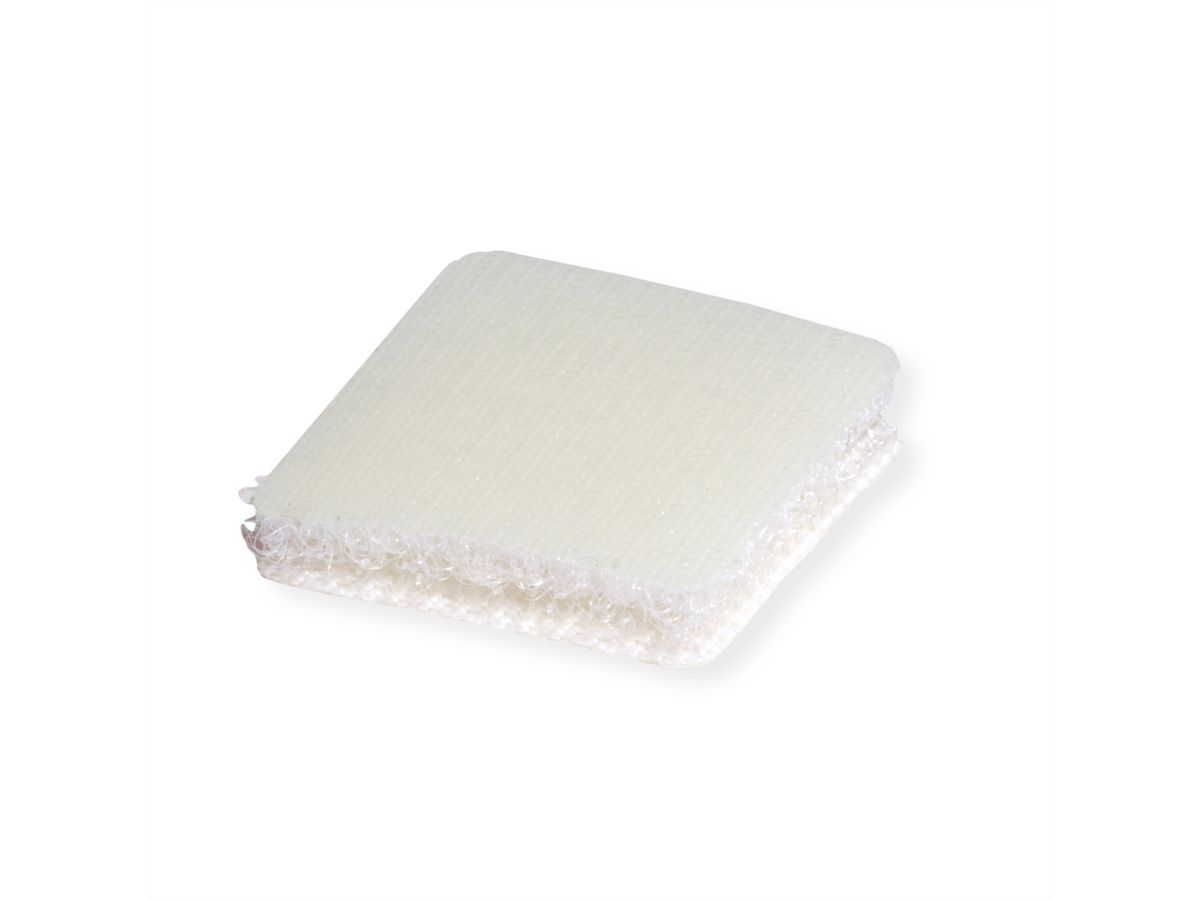 VELCRO® Klettquadrate Selbstklebend, Haken & Flausch 25mm x 25mm x 24 sets Weiß