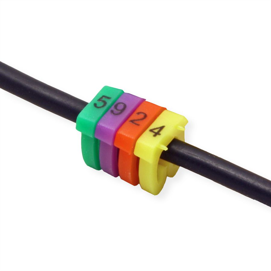 VALUE Kabelmarkierungsset für Patchkabel, 4 - 5,5mm, 10 x 10 St., mehrfarbig