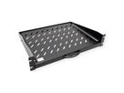 VALUE 19"-Fachboden ausziehbar, 2 HE, 404 x 350 mm, 30 kg Traglast