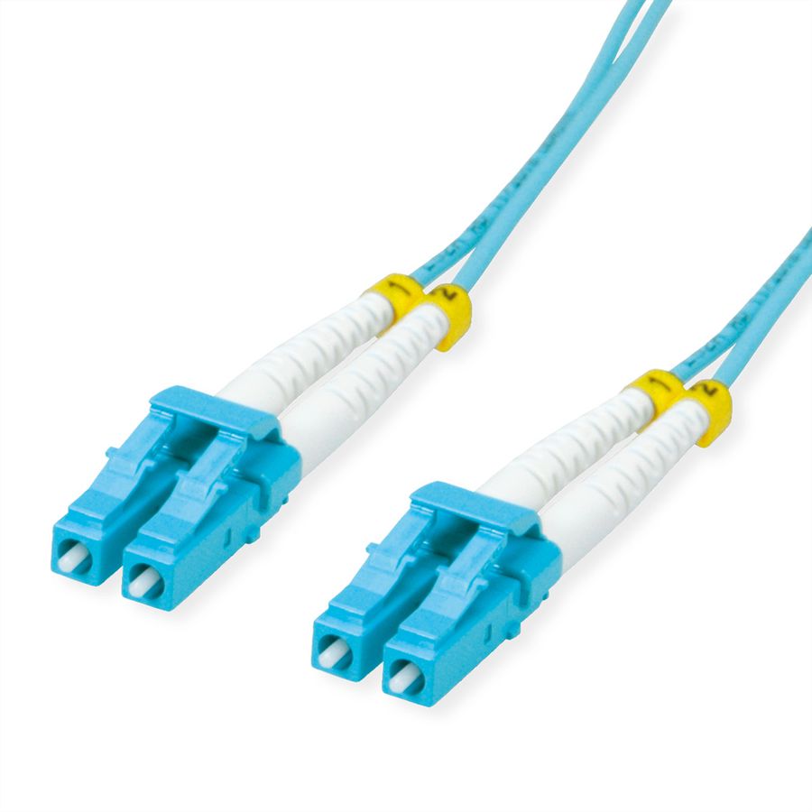 VALUE LWL-Kabel 50/125µm OM3, LC/LC, LSOH, Low-Loss, türkis, 10 m