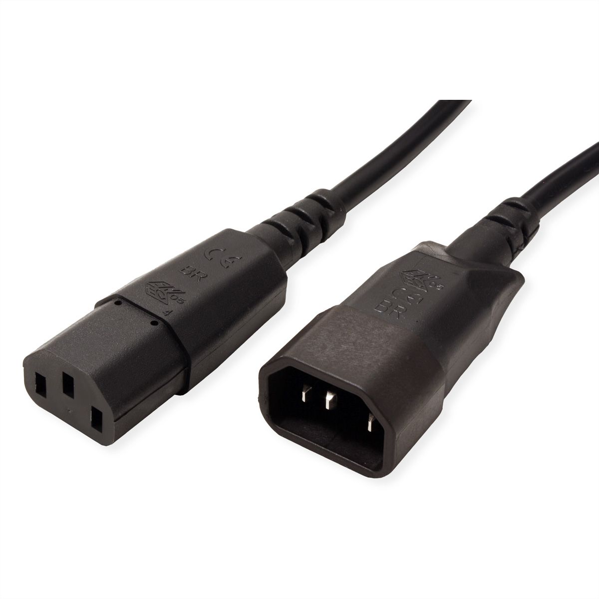 BACHMANN Kaltgeräte-Kabel 2,5m schwarz IEC320 C13-C14, H05VV-F 3G1,0mm, 2,5 m