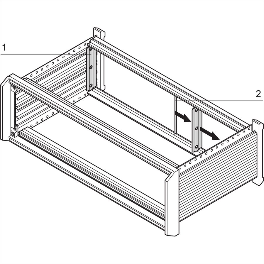 SCHROFF Blende hinten, zur EMV-Schirmung - SEITL.BLENDE 6HE HINTEN