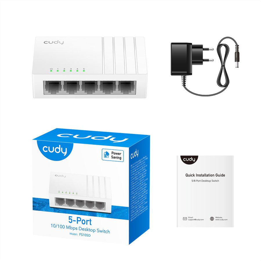 CUDY FS105D 5-Port 10/100 Desktop Switch