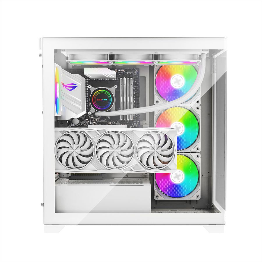 XILENCE Xilent Gleam X818.W.ARGB Gaming ATX PC-Gehäuse weiß, RGB ATX Midi Tower