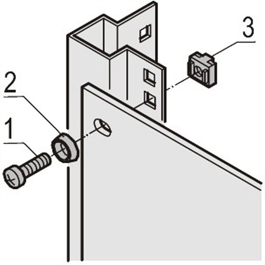 SCHROFF Montagematerial für 19"-Komponenten, M6, 32fach