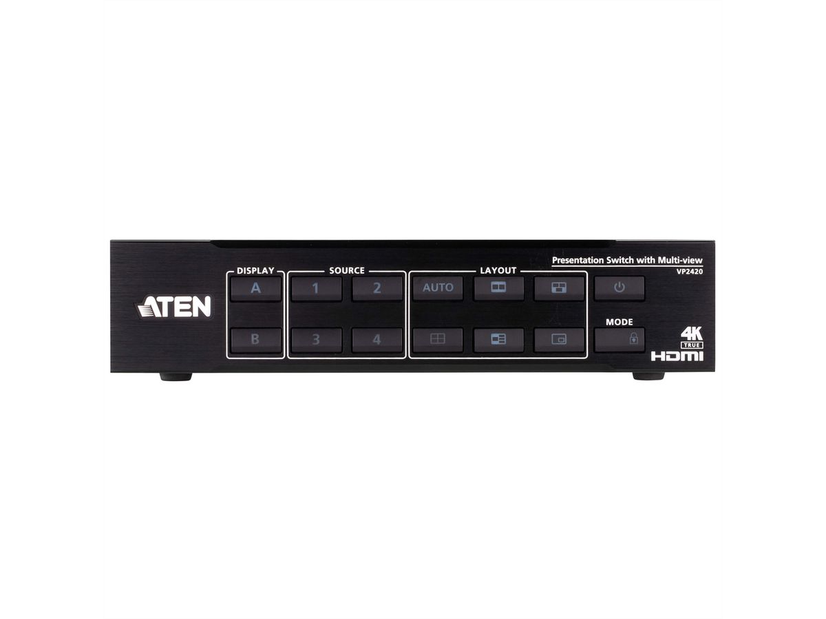 ATEN VP2420 4 x 2 True 4K Presentation Matrix Switch mit Multi View