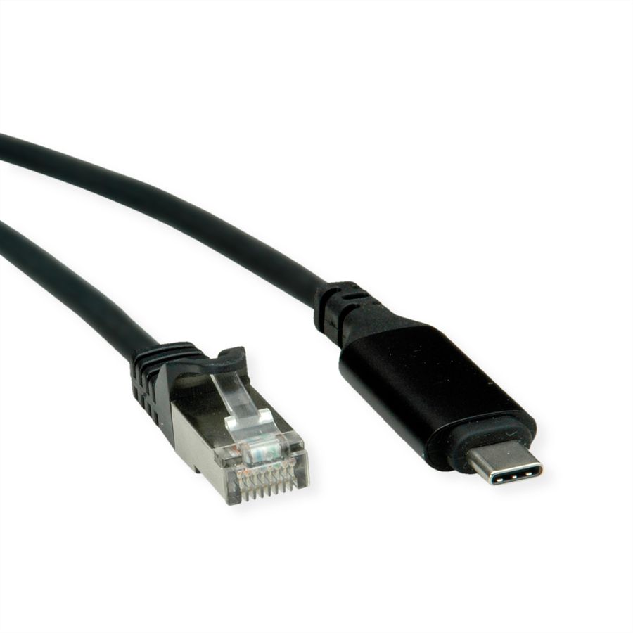 ROLINE USB-C zu Gigabit Ethernet Konverterkabel, schwarz, 2 m