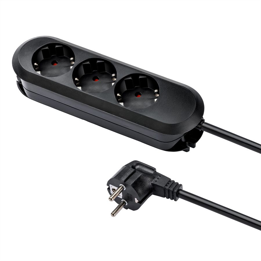 BACHMANN SMART Steckdosenleiste 3x Schutzkontakt, geschraubt, schwarz, 3 m
