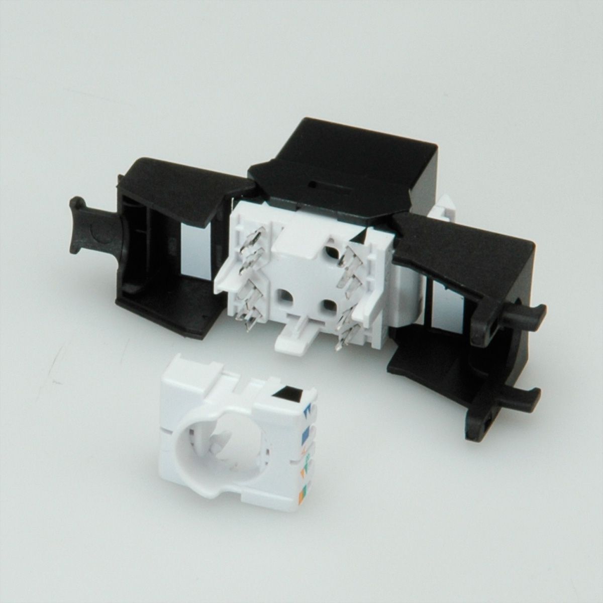 ROLINE Cat.6A (Class EA) Keystone, ungeschirmt, werkzeuglos, SLIM, schwarz