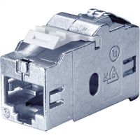 BACHMANN Keystone CAT6 Klasse Ea STP Kupplung RJ45 geschirmt 10GBit, silberfarben