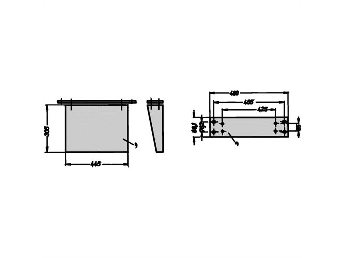 SCHROFF 19"-Ablagetisch - 19" ABLAGETISCH RAL7035