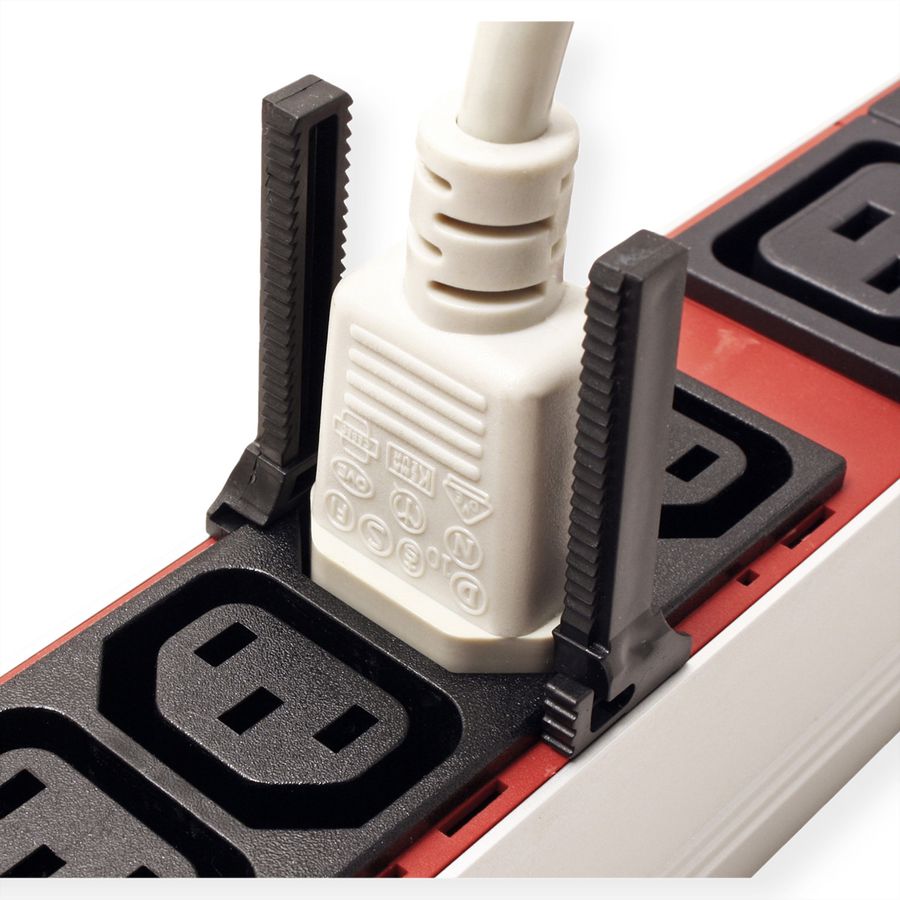 BACHMANN PDU Verriegelung für C13/C19 Buchsen, 6 Set, schwarz