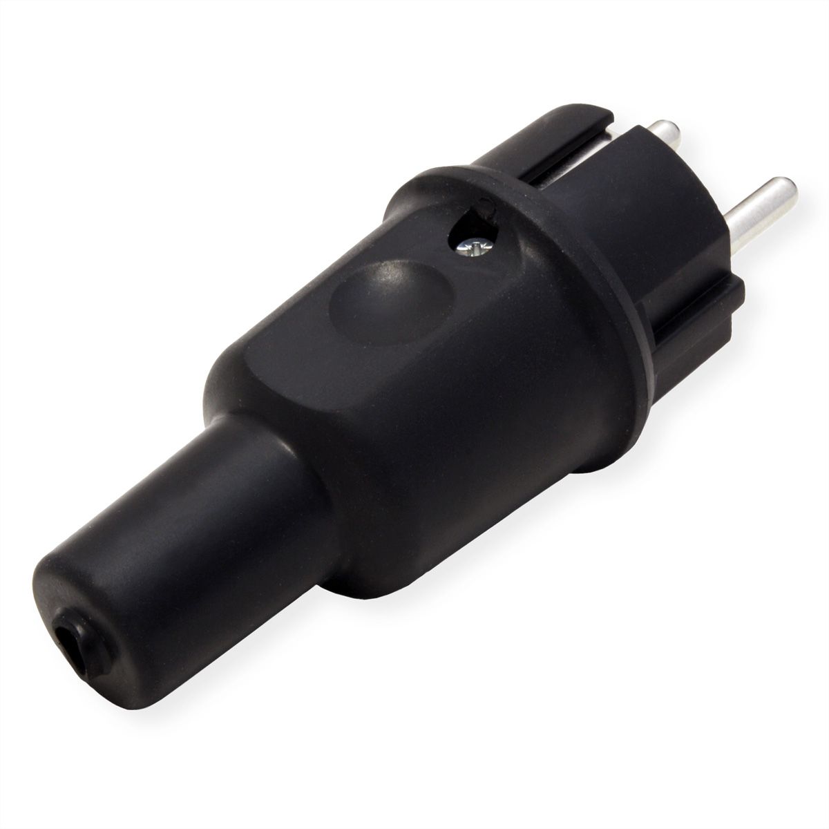 BACHMANN Vollgummi Stecker, deutsch-franz. System, IP44, schwarz