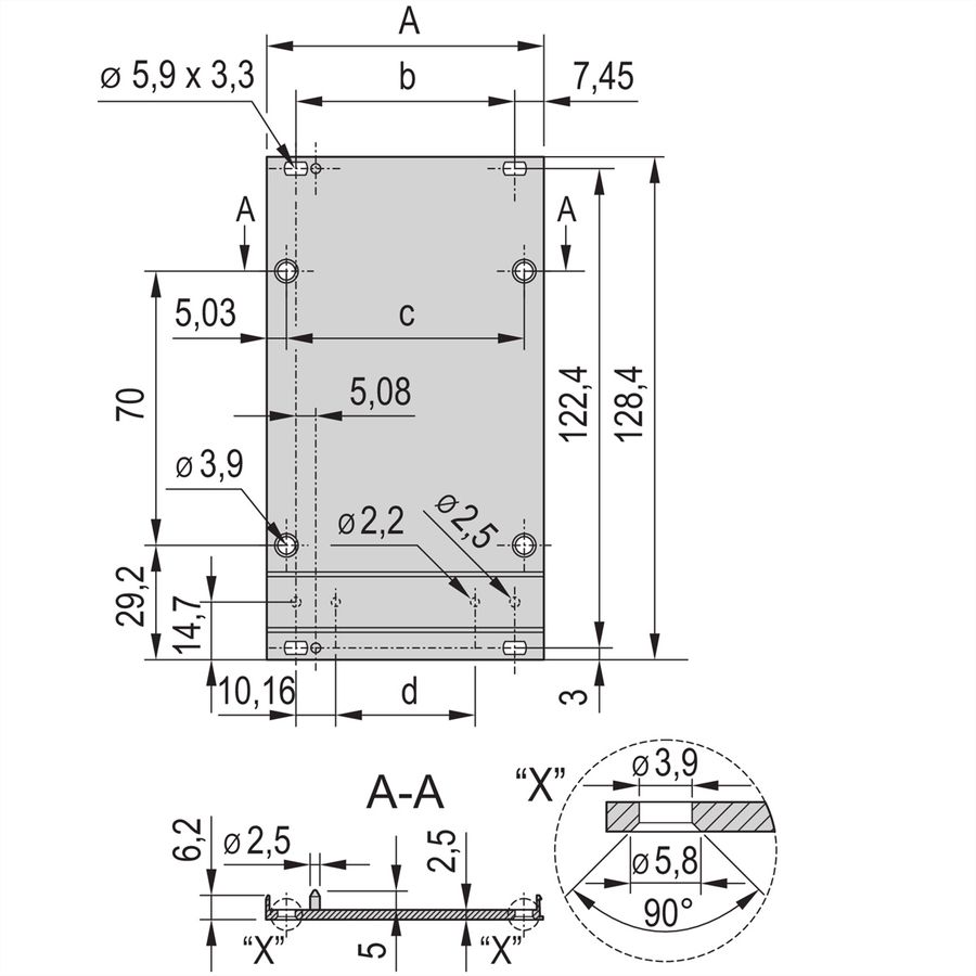 SCHROFF Frontplatte für Kassetten, Schirmbar mit EMV-Textildichtung - KAS FPL EMV TEXTIL 3HE 14TE