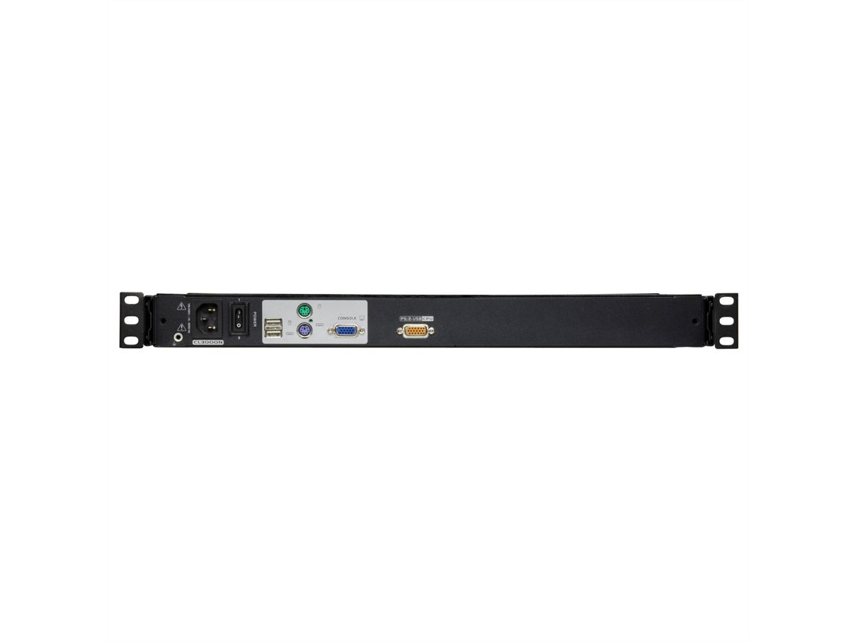 ATEN CL3000N KVM-Konsole, 48cm LCD, VGA, PS/2-USB, USB Port, LED HG-Bel., DE-Layout