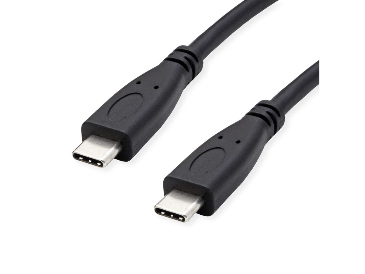ROLINE GREEN USB 3.2 Gen 2 Kabel, C-C, ST/ST, 10Gbit/s, Emark, 100W, schwarz, 1 m