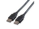 ROLINE USB 2.0 Kabel, Typ A-A, schwarz, 0,8 m
