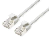 ROLINE U/FTP DataCenter Patchkabel Cat.6A (Class EA), LSOH, slim, weiß, 1 m