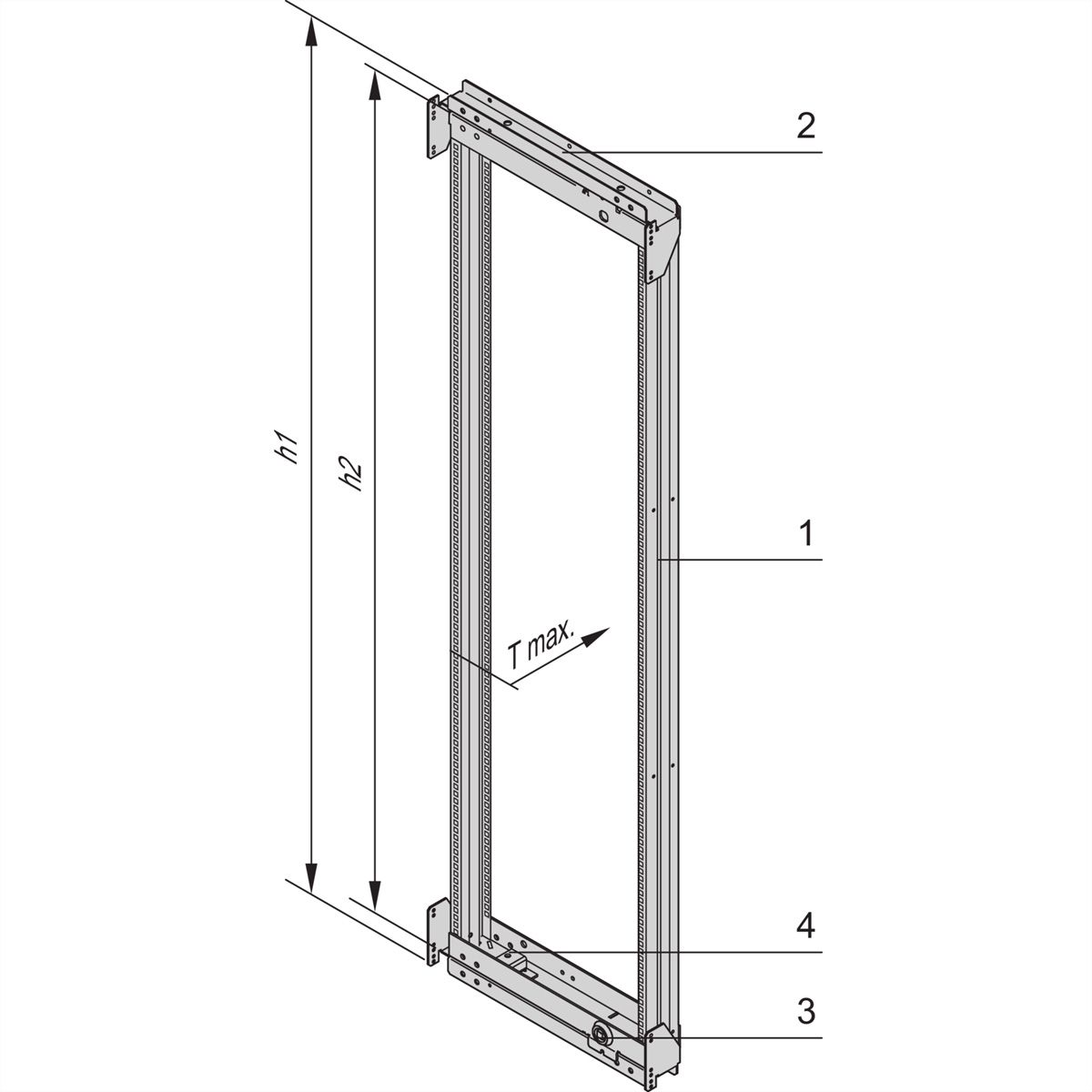 SCHROFF SCHWENKRAHMEN 120° 24HE 600B RAL7021