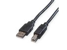 ROLINE USB 2.0 Kabel, Typ A-B, schwarz, 4,5 m