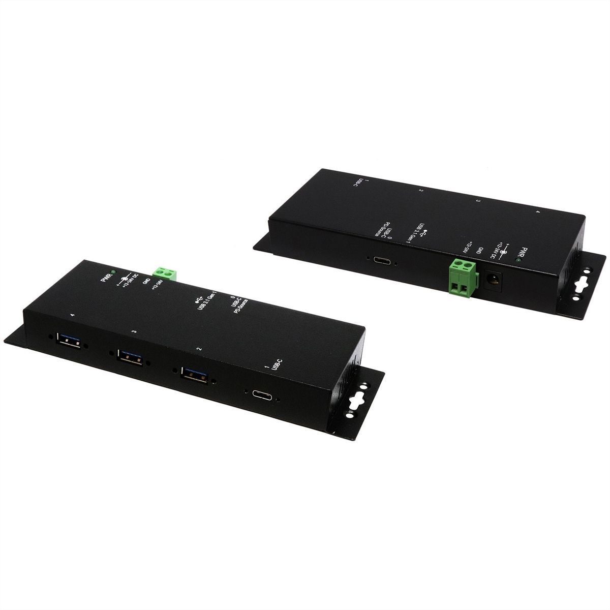 EXSYS EX-1191HMVS-PD 4-Port-USB-3.2 Gen 1 Metall HUB, mit USB-PD Aufladung