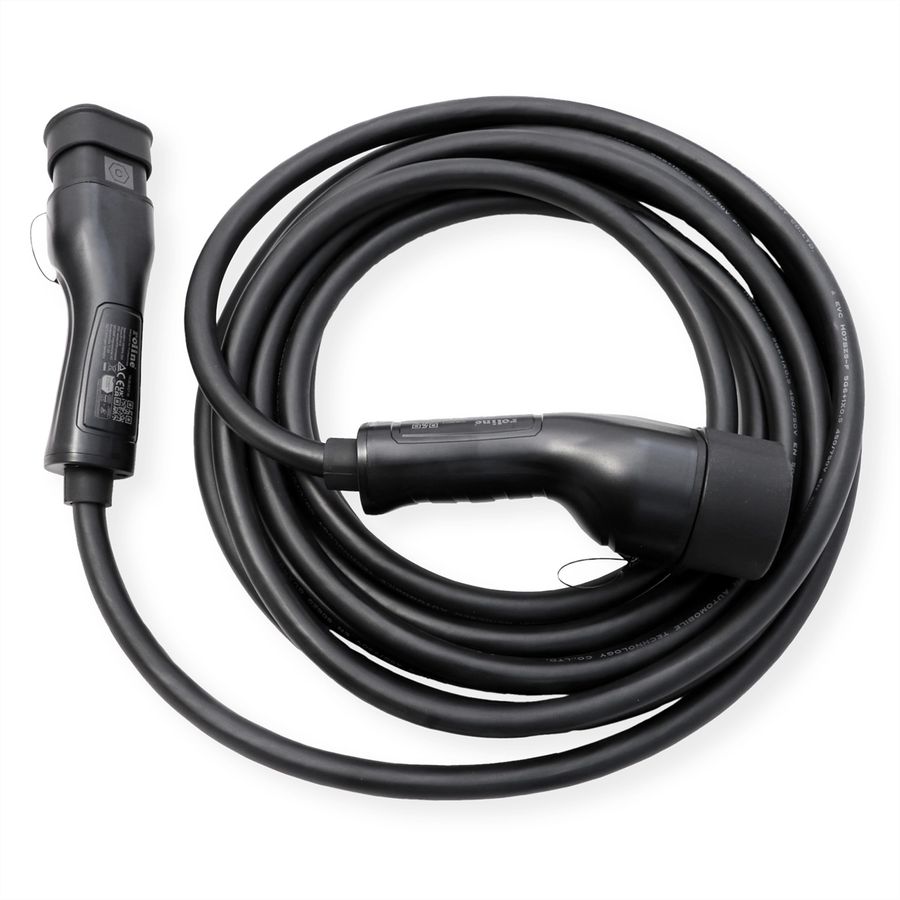 ROLINE E-Auto Ladekabel Typ2, 3-phasig, 480VAC (3P+N+E), 32 A, 22 kW, 7,5 m