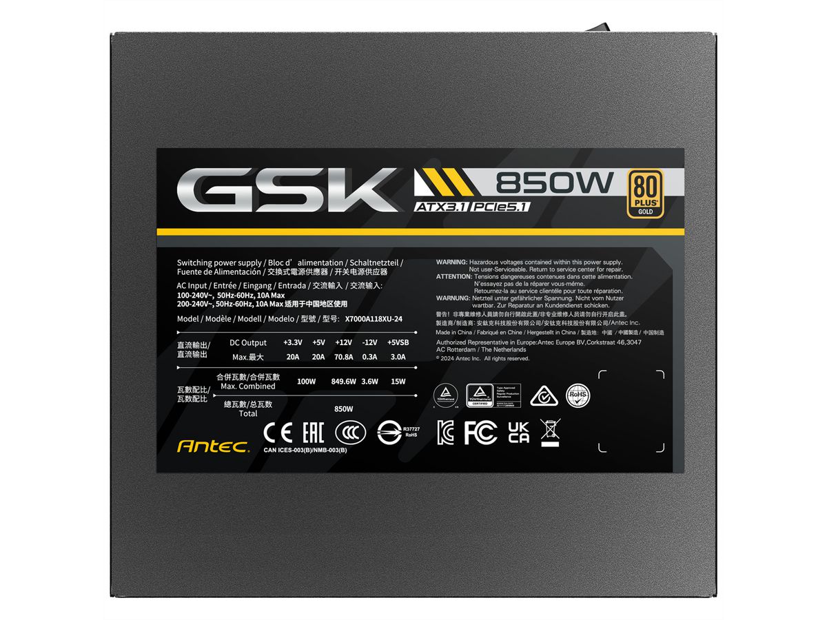 ANTEC GSK850 ATX3.1 Netzteil 850W