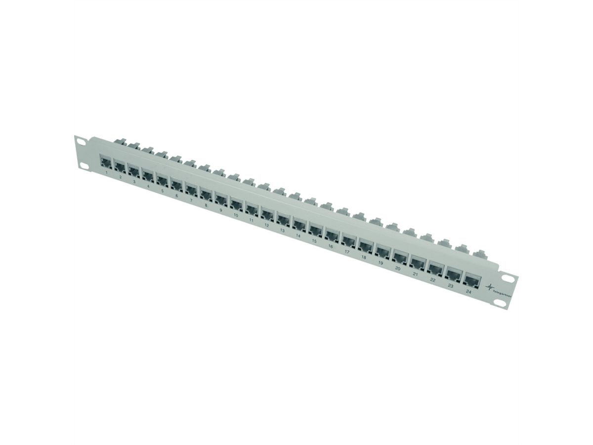 TELEGÄRTNER 19" Modulträger 1 HE,  inkl. 24 x Kupplungen K Cat.5e