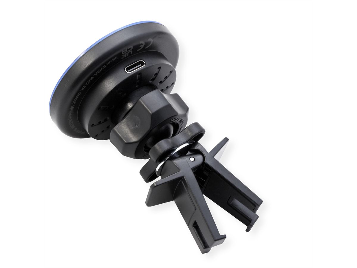 ROLINE Kfz-Magnet-Smartphone-Halter und Induktionsladegerät, 15W