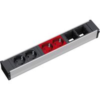 BACHMANN CONI 2xCEE7/3 2xCEE7/3 rt, Schutzkontakt 2xschwarz+2xrot