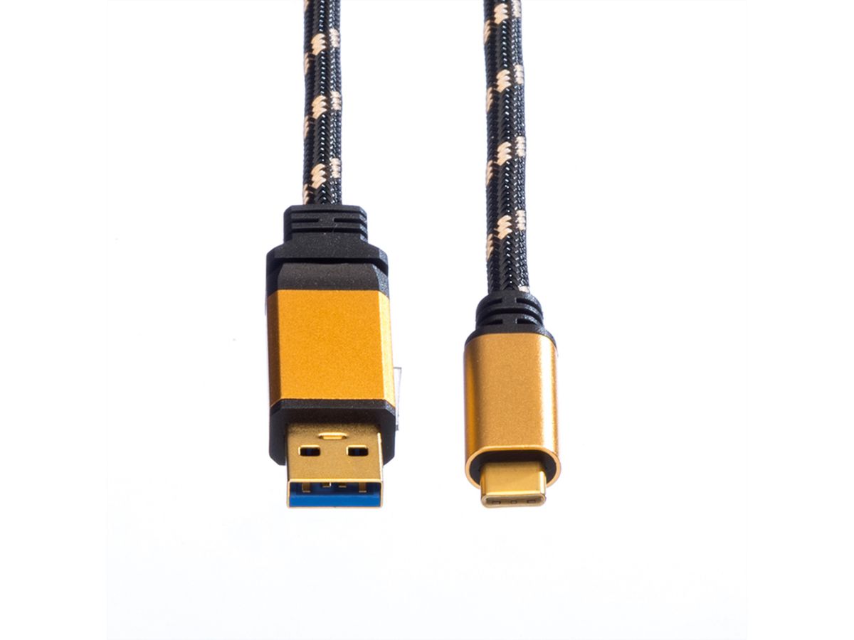 ROLINE GOLD USB 3.2 Gen 1 Kabel, A-C, ST/ST, Retail Blister, 0,5 m