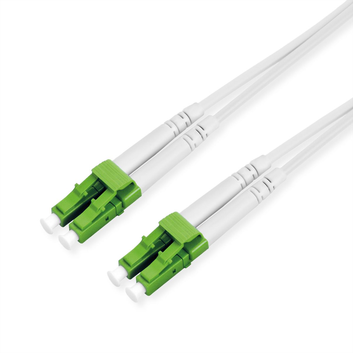ROLINE LWL-Kabel Duplex, 9/125µm OS2, LC-APC/LC-APC, stahlarmiert, LSOH, weiß, 3 m