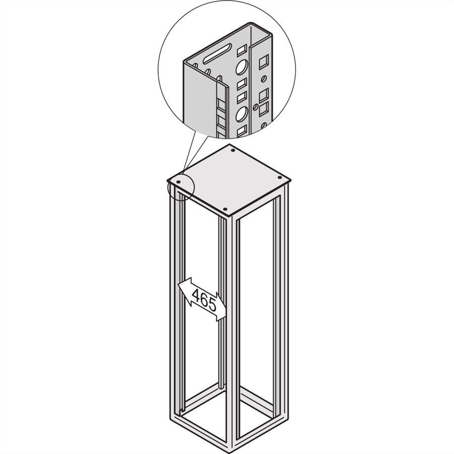 SCHROFF 19"-Winkelprofil mit Universal-Lochung (EIA), RAL 7035 - WINKELPROFIL 19"12HE 7035(2X)
